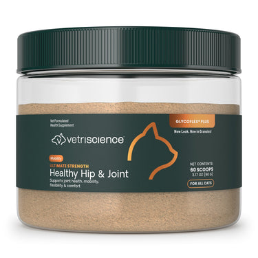Front of VetriScience Ultimate Strength Healthy Hip & Joint Powder for cats.