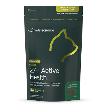 Front of VetriScience Senior 27+ Active Health for Cats bag
